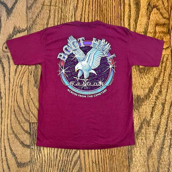 Vintage 90’s Boot Hill Saloon Bike Week ‘95 Chrome Biker T Shirt - Picture 1 of 7